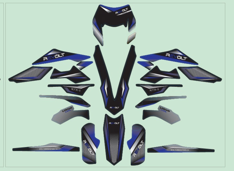 RTX-1 Blue Decal Set (for black plastic)
