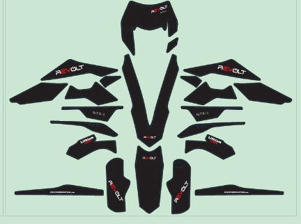RTX-1 All Black Decal Set (for black plastic)