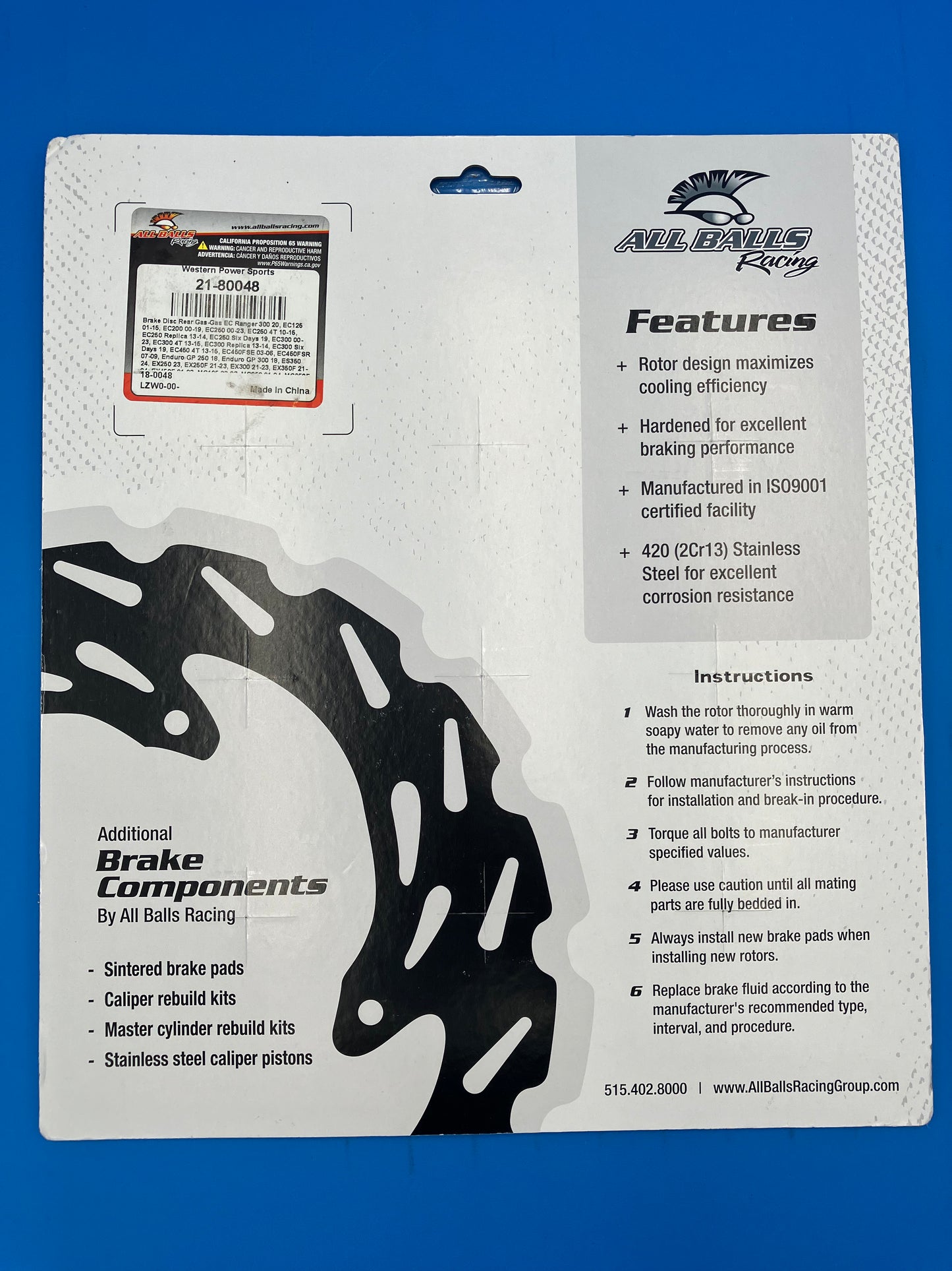 RTX-1 Aftermarket Rear Brake Rotor part# 21-80048