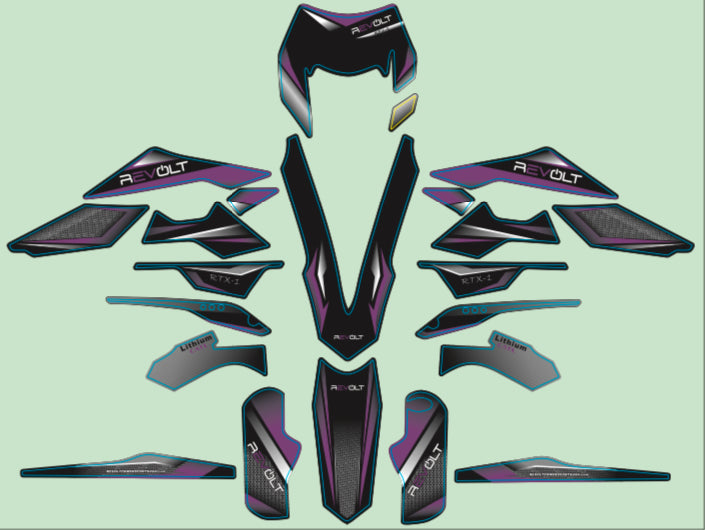 RTX-1 Purple Decal Set (for black plastic)