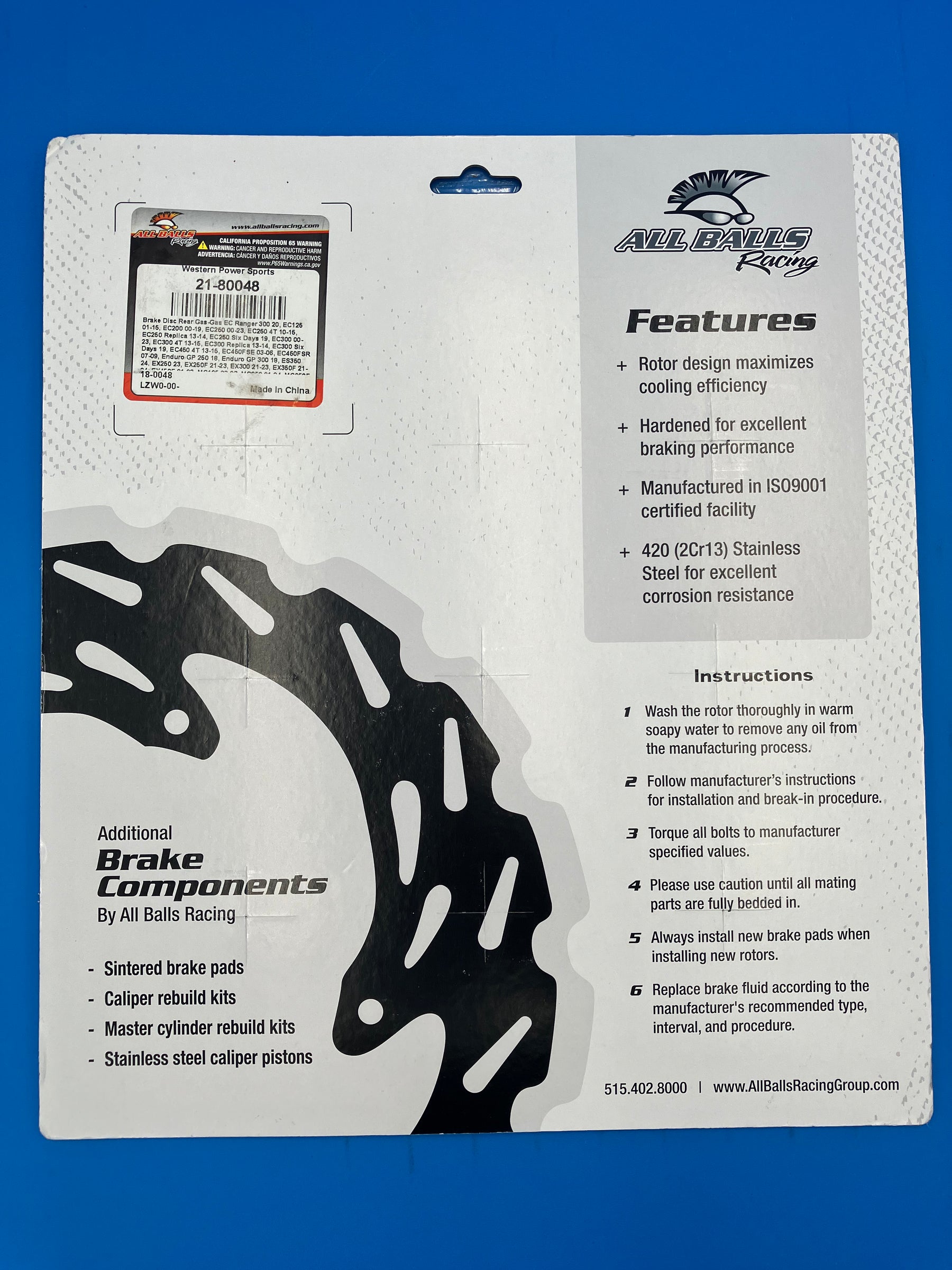 RTX-1  Aftermarket Rear Brake Rotor  part# 21-80048